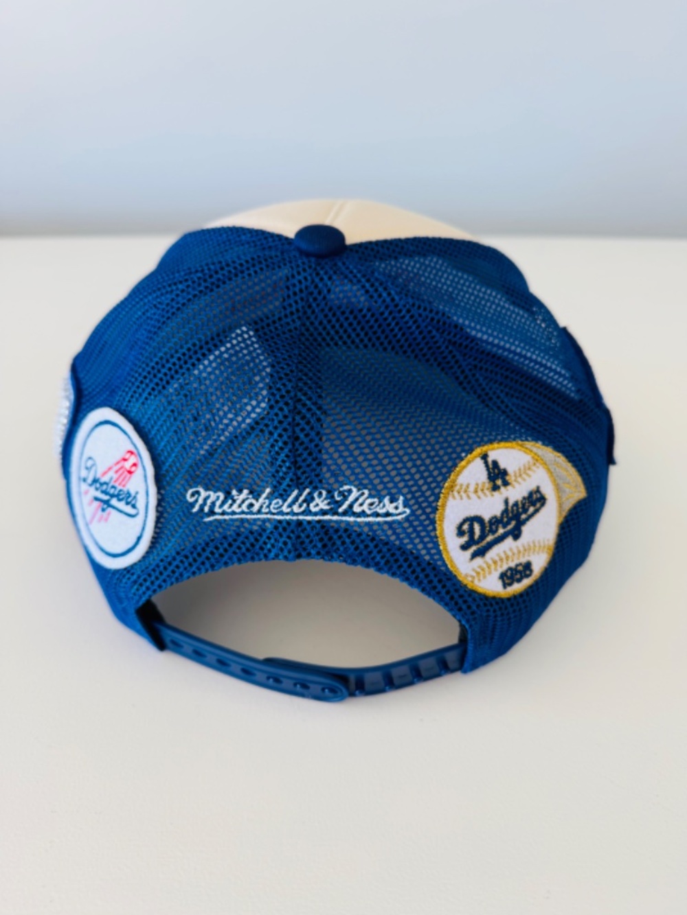 Anthropologie Dodgers Mitchell & Ness MLB Charm Trucker Hat NWT - Picture 4 of 8